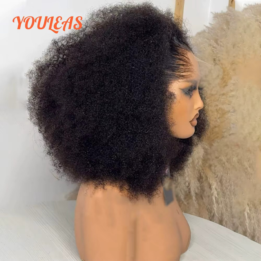 Youleas Echthaar Perücke, kurzer Bob, 13x4 Spitze Frontal, Damen - Bild 2