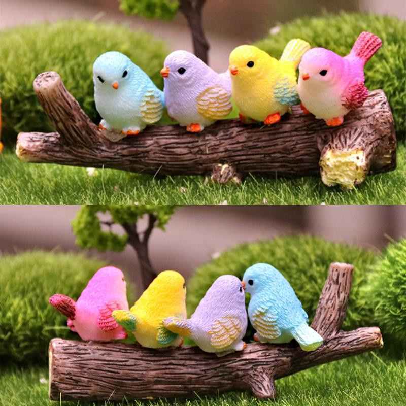 Ziper Künstliche kleine Vogelfigur aus Harz in Multicolour als Tischdekoration und Gartenzubehör - Bild 3