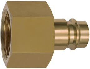 Riegler Nippel für Kupplungen NW 19 aus Messing in Gold, G 3/4 IG - Bild 1