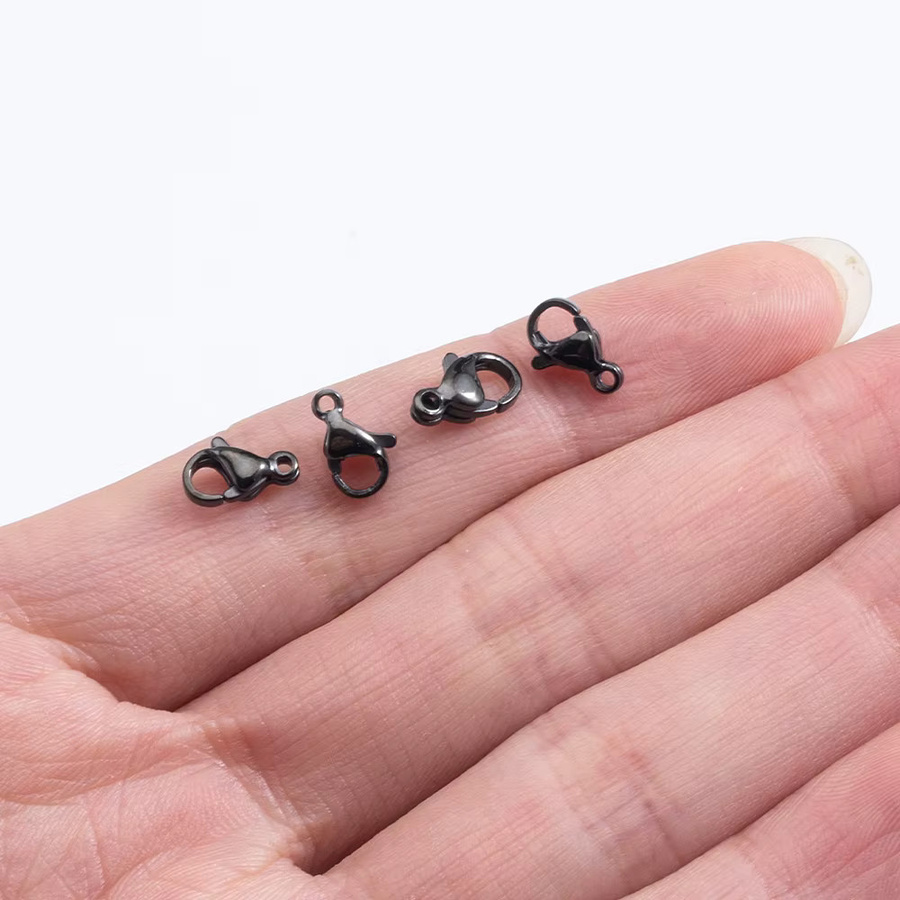 MOONMADE Karabinerverschlüsse und Haken, Edelstahl, Schwarz, 9/10 mm - Bild 5