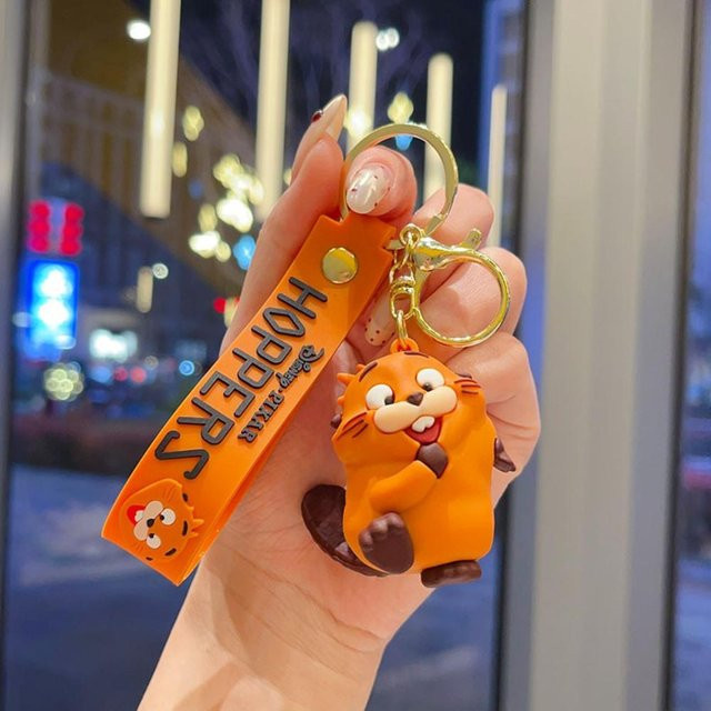 CHIC STUDIO Schlüsselanhänger Cartoon Biber, 5er-Set, Orange, Unisex - Bild 1