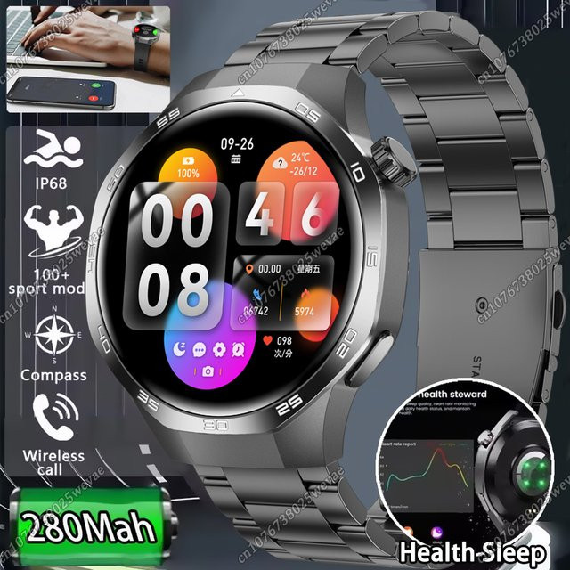 Ola Esporte Smartwatch, Silber, 1,53 Zoll, Herren, Bluetooth, GPS, NFC - Bild 1