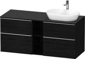 Duravit Waschtischunterschrank D-Neo in Schwarz Matt mit 2 Schubladen und 2 Auszügen, Breite: 140 cm, Tiefe: 55 cm, Höhe: 55 cm - Bild 1