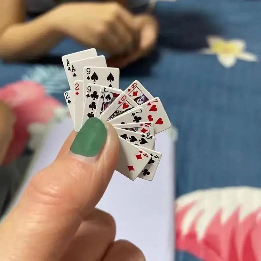 TOMTOP JMS Mini-Spielkarten Poker 3-teiliges Set schwarz und bunt - Bild 3