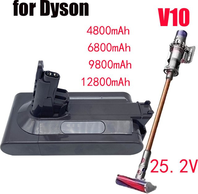 Dyson V10 Ersatzbatterie mit 25,2 V und 6000 mAh für V10 Tier Absolute Fluffy kabellose Staubsauger - Bild 1