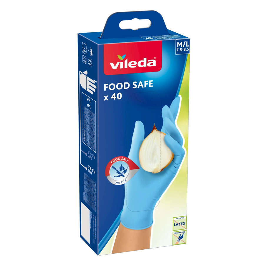Vileda Einmalhandschuhe Food Safe Hellblau M/L 40 Stück - Bild 2