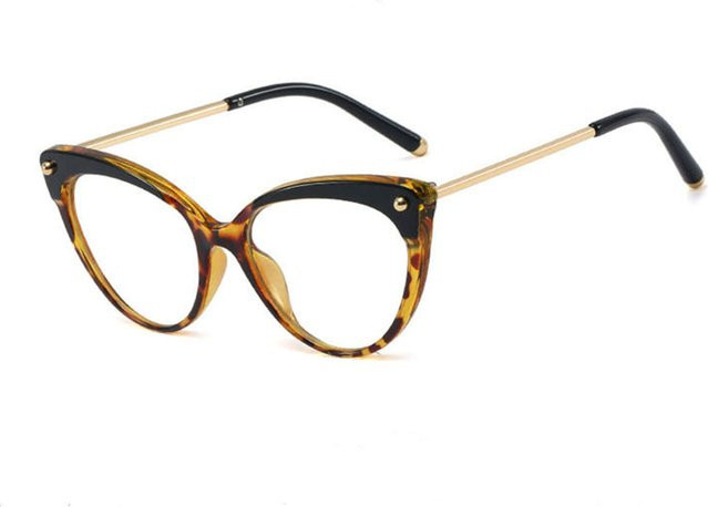 Techsuit F93308 Computerbrille, Cat-Eye, Vollrand, Metall, Schwarz-Gold, Damen - Bild 1