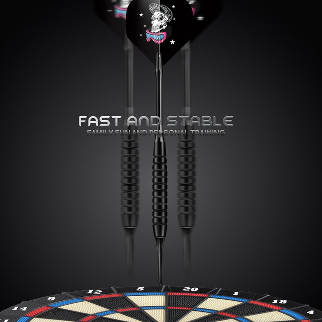 Huanqu Eisen-Dart-Set, 3-teiliges Set, mit Sicherheits-Dartspitzen, Haustier-Dartflügel und Ersatz-Dartschäfte, mit Aufbewahrungsbox - Bild 1