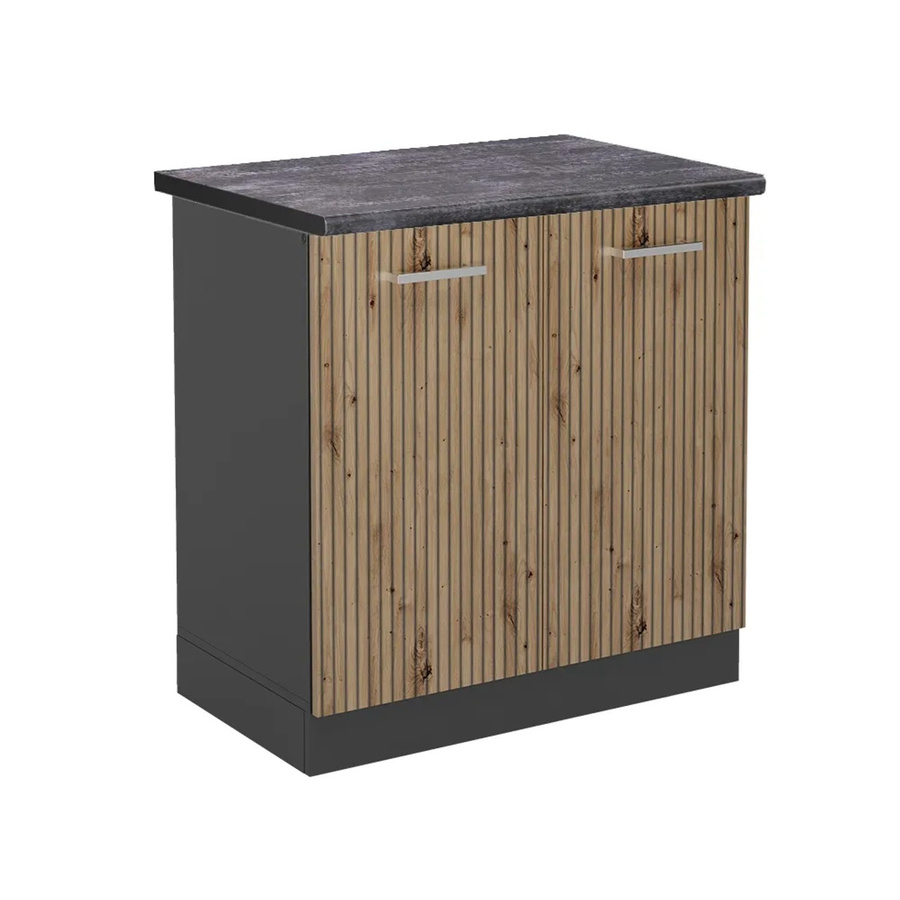 Vicco Spülenunterschrank R-Line in Artisan-Eiche und Anthrazit, B/T/H: 80 x 60 x 81,6 cm - Bild 2