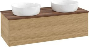 V&B Waschtischunterschrank Antao mit Frontstruktur und Beleuchtung in Honey Oak, B/T/H: 120 x 50 x 50 cm - Bild 1