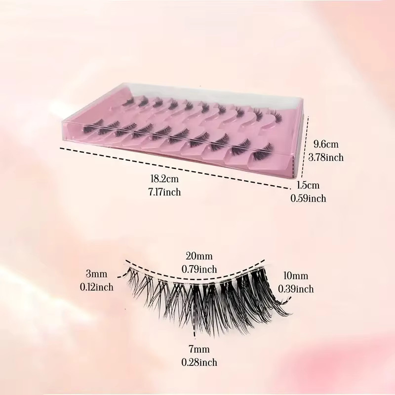 LIMEIKAI Falsche Wimpern, 10 Paar, natürlich, Unisex - Bild 2