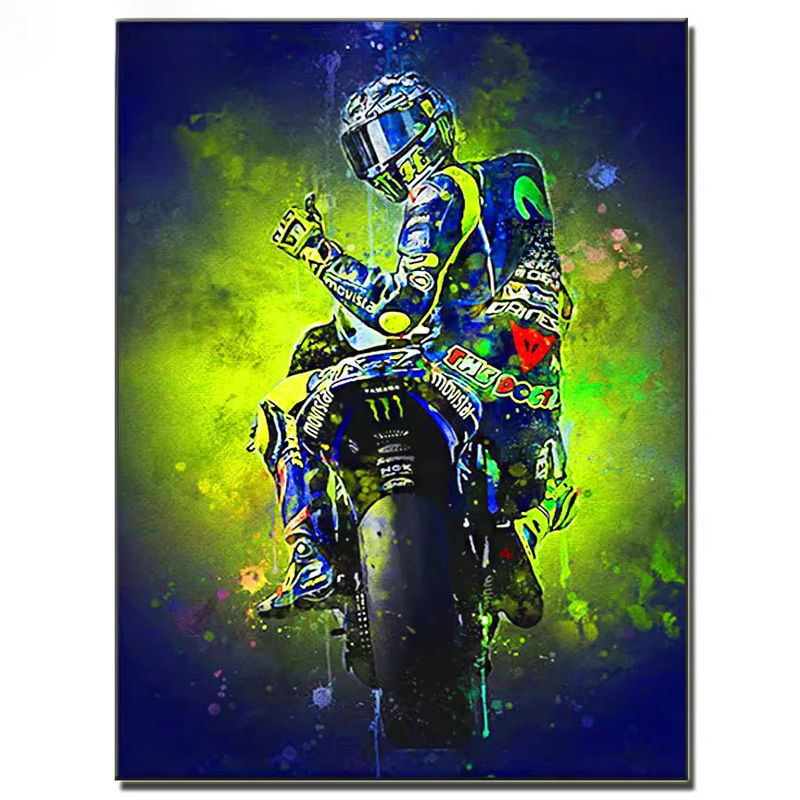 Laixiaoli Diamantmalerei Set Motorradfahrer Motiv Rund Mehrfarbig - Bild 2