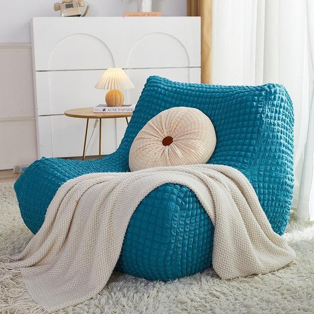Housmife Nordic Tatami Single Sofa Cover für Sessel und Liegestühle, Seersucker Design, Türkis, Breite: 90-110 cm - Bild 1