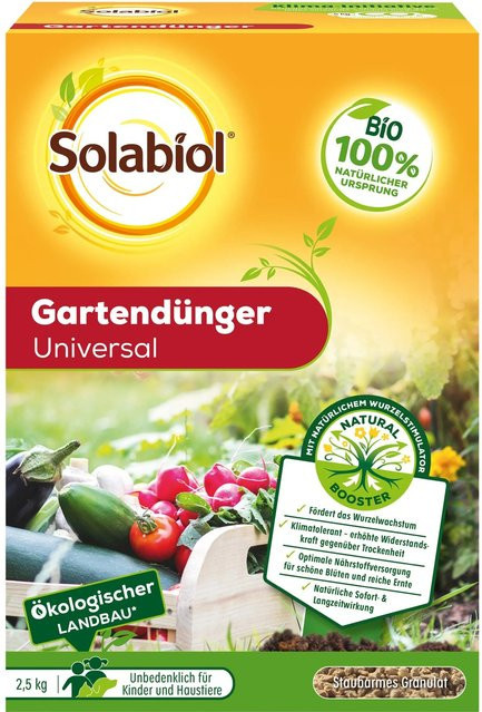 Solabiol Gartendünger Granulat für Gartenpflanzen, Obst und Gemüse, 2,5 kg - Bild 1