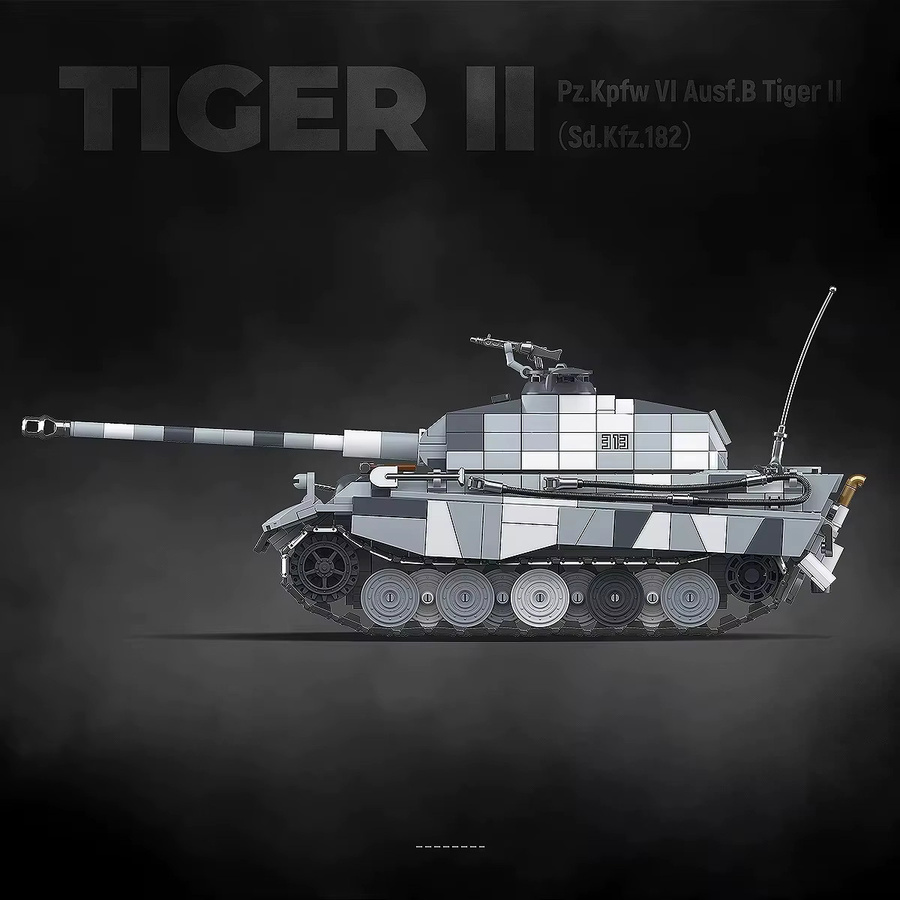 XMWL Schneebedeckter Tiger Schwerer Panzer Sd.Kfz.182, Bausteine, Kettenfahrzeug - Bild 2