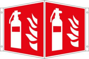 Eichner Brandschutz-Winkelschild Feuerlöscher aus Aluminium in Rot, B/H: 30 x 30 cm - Bild 1