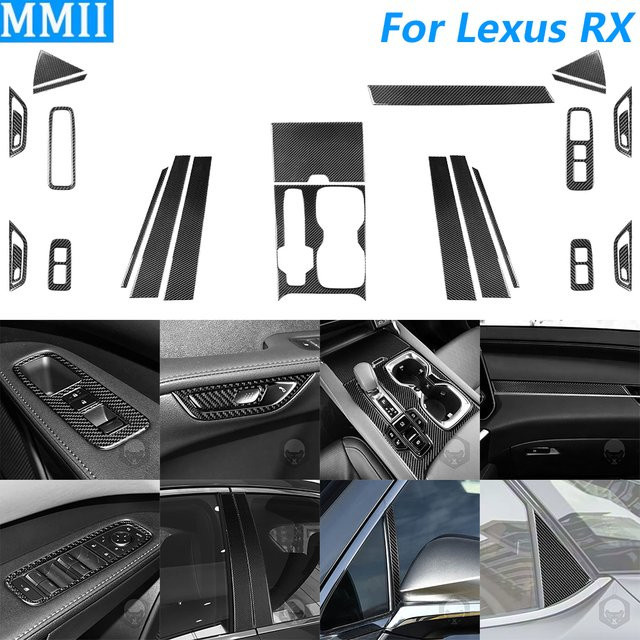 RRX CARBON Carbon Faser Getriebe Schaltschuh Zierleisten Set für Lexus RX RX300 RX350h RX500h 2023-2026 in Schwarz - Bild 1