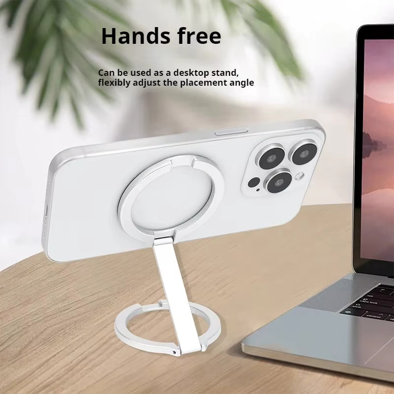 WSSHE Magnetischer Telefonständer in Schwarz, höhenverstellbar und 360 Grad drehbar für Desktop und Fitnessstudio - Bild 2