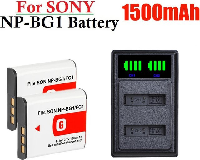 Sony NP-BG1 NP-FG1 Wiederaufladbarer Li-Ion Kamera Akku mit 1500 mAh für DSC H3 H5 H7 W70 W80 WX1 - Bild 1