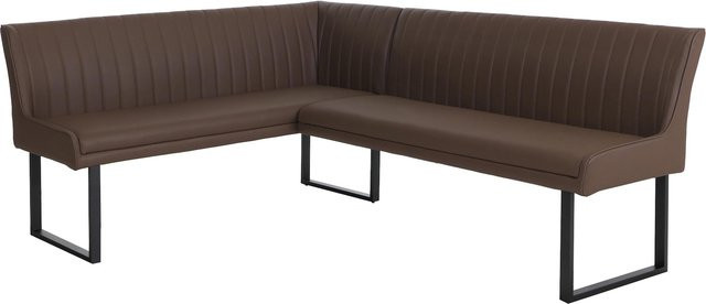Eckbank MCW-O82 Esszimmerbank aus Kunstleder und Metall in Braun, B/T/H: 159 x 210 cm - Bild 1