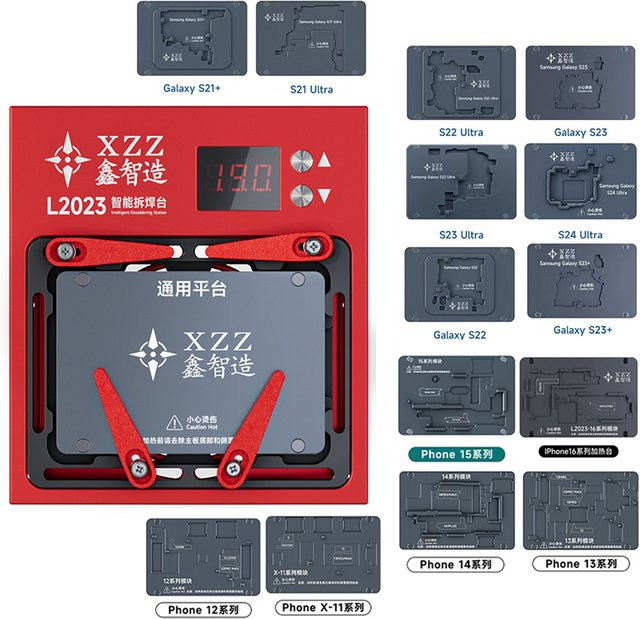 XZZ L2023 Motherboard Heizstation und Entlötplattform in Rot für iPhone und Samsung Galaxy Modelle - Bild 1