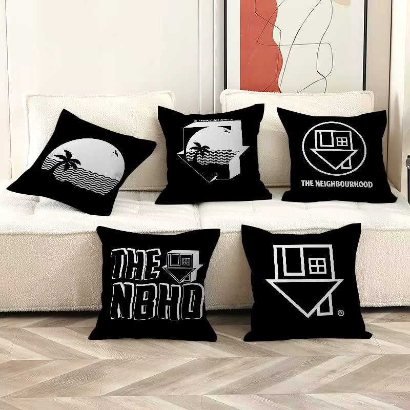 Kissenbezug Band The Neighborhood Schwarz, Dekokissenbezug für dein Sofa, B/B: 45 x 45 cm - Bild 2