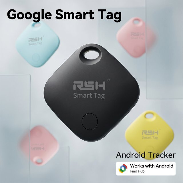RSH Android-Fernortungsgerät Black - Tragbarer Globaler Anti-Verlust-Schlüsselfinder für Google Find My Device App kompatibel mit Pixel Xiaomi Vivo - Bild 1