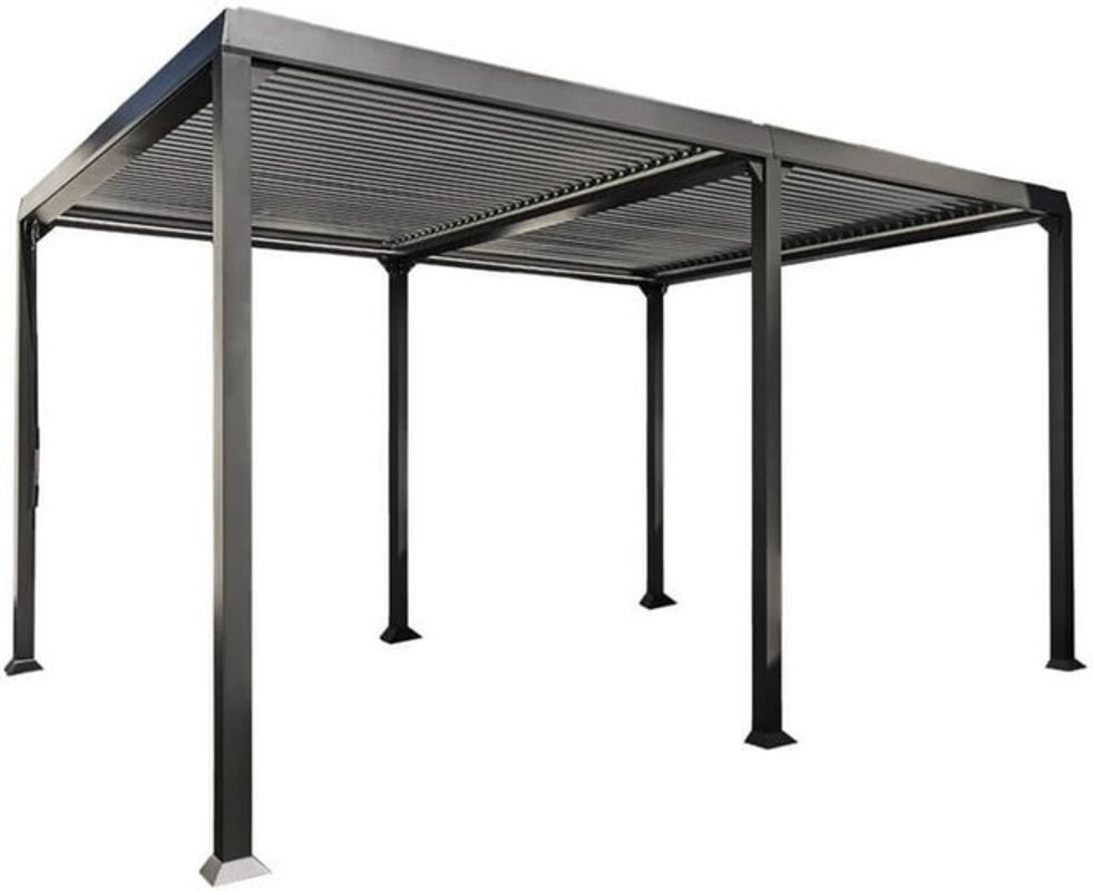 Home Deluxe Lamellenpavillon Cannes aus Aluminium in Anthrazit und Schwarz, B/T/H: 400 x 303 x 223 cm - Bild 2