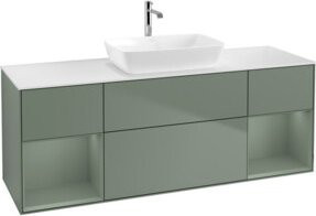 V&B Waschtischunterschrank Finion Wandbeleuchtung in Eiche lackiert, Breite: 160 cm, Tiefe: 50,1 cm, Höhe: 50,1 cm - Bild 1