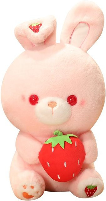 Binchi Keji Travel Erdbeer-Kaninchen Plüschkissen, Rosa, 28cm - Bild 1