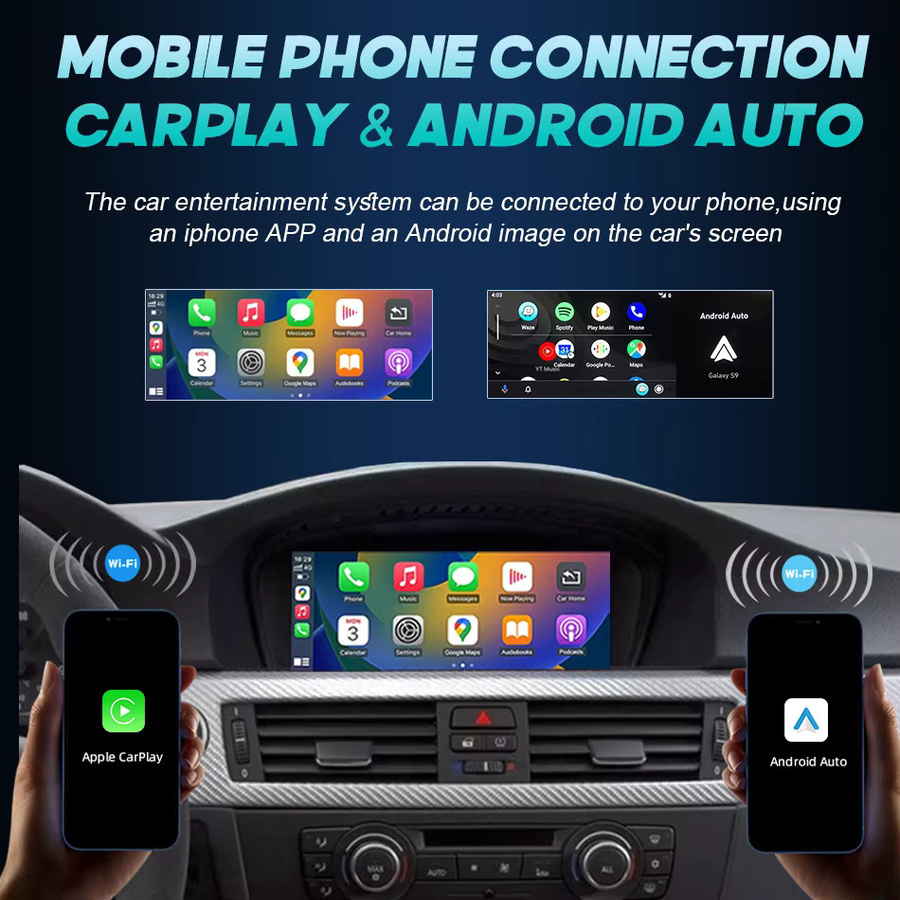 Nunoo Multimedia Player für BMW 3er und 5er Serie E60 E61 E90 E91 E92 E93 (2005-2012) mit Linux Carplay, Android Auto und GPS in Schwarz - Bild 4