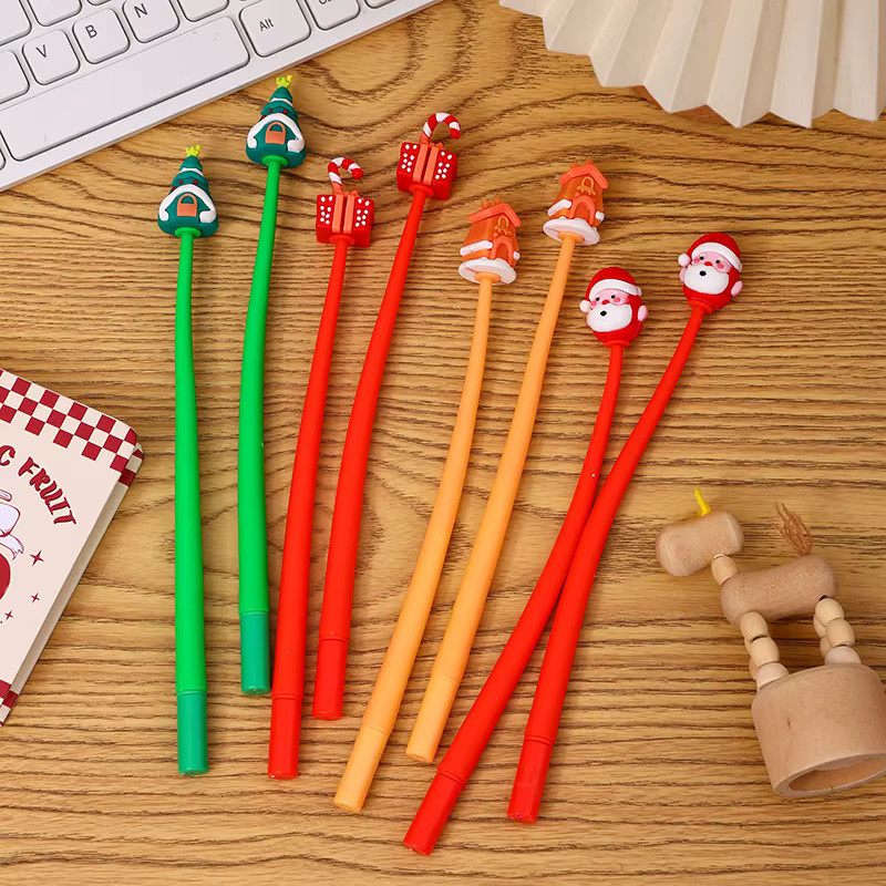 12 Stück Weihnachtsmann Gelschreiber Set mit schwarzer Tinte, 0,5 mm, Mehrfarbig - Bild 2