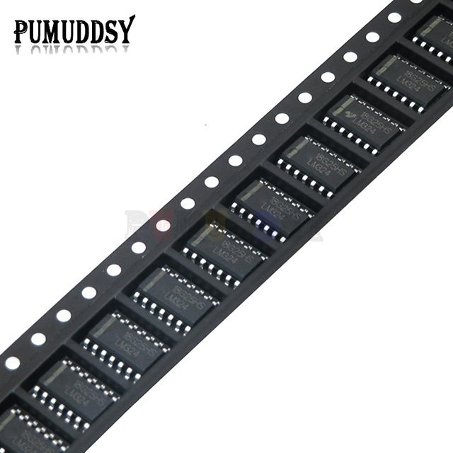 PUMUDDSY LM324 LM324N LM324DR SMD SOP-14 Operationsverstärker in Schwarz, 10er-Set - Bild 1