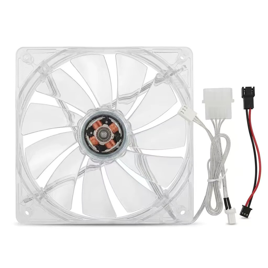 Gehäuse-Netzteilkühlventilator 14025 mit 1100 U/min und maximalem Luftdurchsatz, geräuschlos, B/T/H: 140 x 140 x 25 mm, transparent - Bild 3