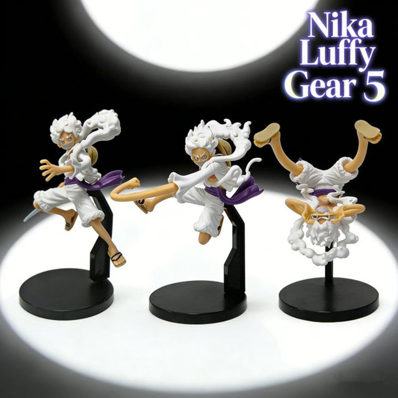 Bandai One Piece Anime Figur Monkey D. Luffy Gear 5 Sonnengott Nika in Weiß, Höhe: 17 cm bis 18 cm - Bild 1
