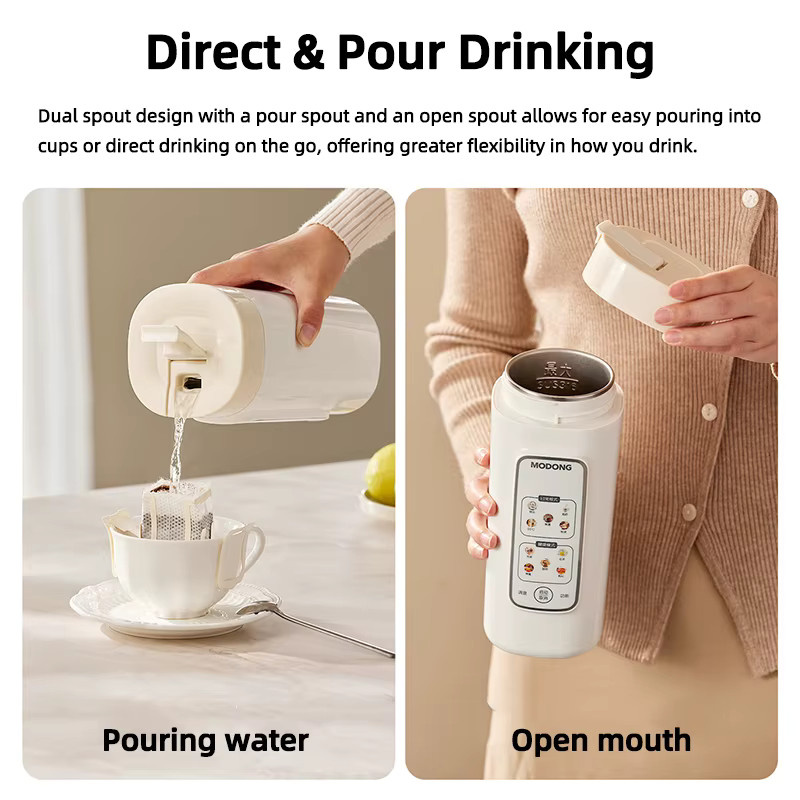Mini Elektrischer Wasserkocher und Tragbare Heiztasse für Auto und Reisen, 650 ml, Beige oder Weiß - Bild 3