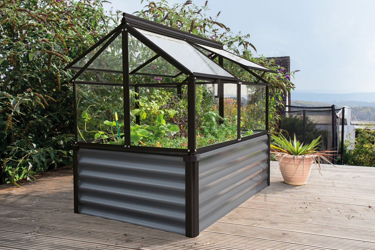 Vitavia Hochbeet Gaia Jumbo Schwarz mit ESG-Sicherheitsglas, kippbar - Bild 2