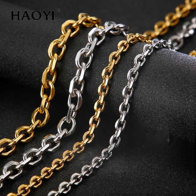 HAOYI Halskette Edelstahl, Gold, Unisex - Bild 1
