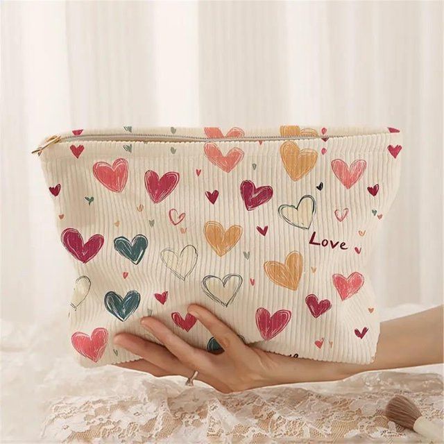 Ruidi bb Kosmetiktasche mit Herzmuster, Unisex - Bild 1