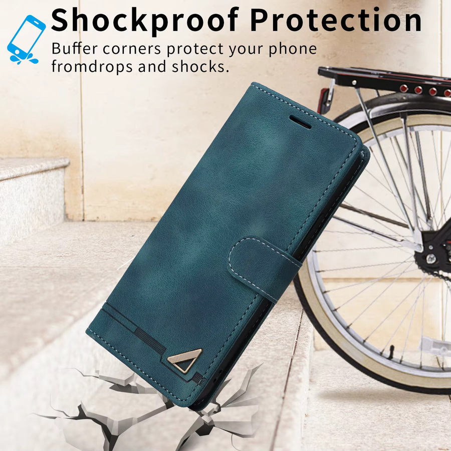 Lederoptik Brieftasche Handyhülle für Samsung Galaxy A-Serie in Blau - Bild 3