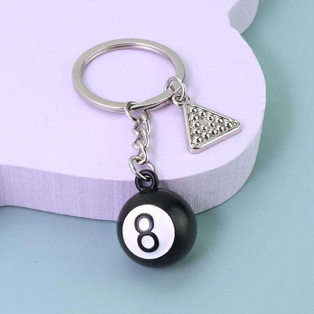 Billard Schlüsselanhänger, Mini Simulation, Schwarz, Gray, Unisex - Bild 1