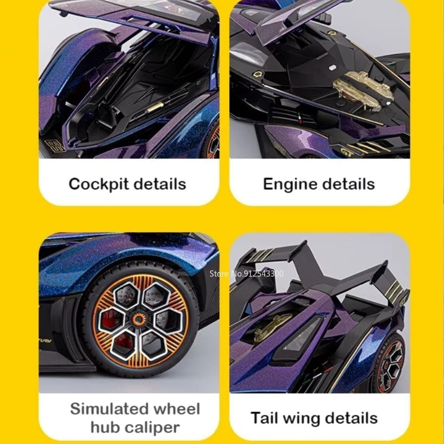 MAKEDA V12 720S Sportwagen Modell, 1:18, mit Licht und Sound, Orange - Bild 2