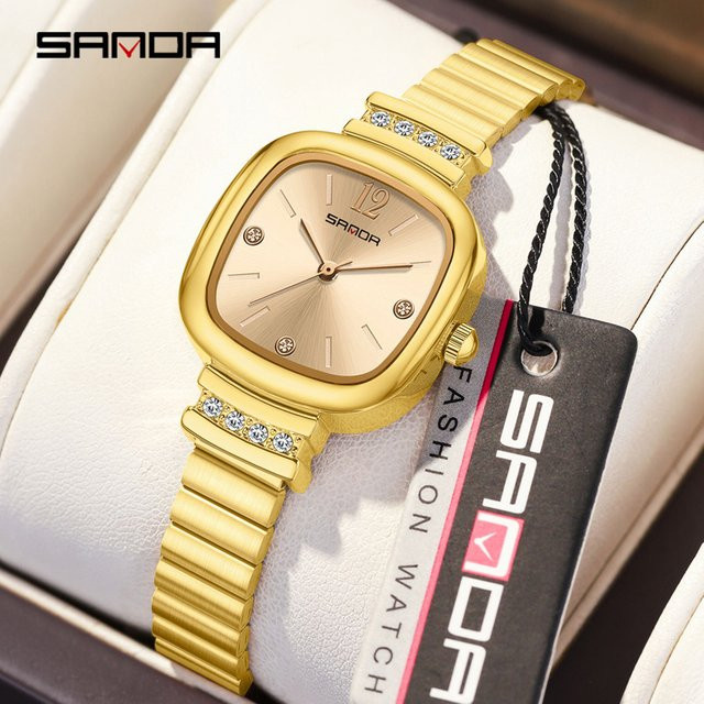 SANDA Armbanduhr, Quarz, Edelstahl, Eckig, Damen - Bild 1