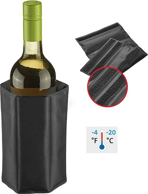 Rapid Ice Weinflaschenkühler in Schwarz mit Hülse und Kältemittel für Champagner und Bier - Bild 1