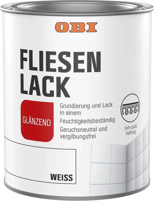 OBI Fliesenlack Weiß Glänzend auf Wasserbasis 750 ml - Bild 1