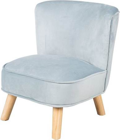 ROBA Kindersessel in Türkis mit Retro-Look aus Samt und Birkenholz, B/H/T: 44 x 48 x 50 cm