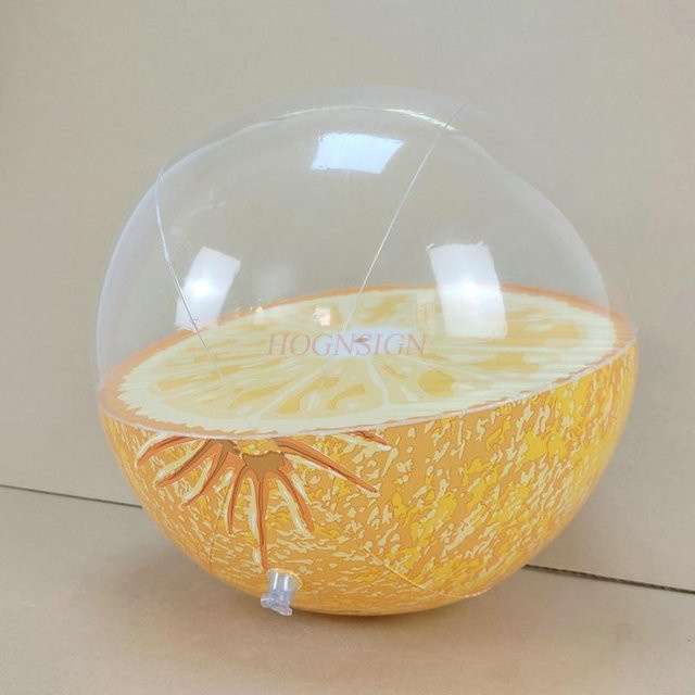 Binchi Outdoor Product Transluzenter Frucht-Aufblasbarer Strandball, Erdbeer, ab 3 Jahren - Bild 1