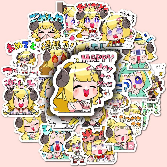 24 Stück Hololive Tsunomaki Watame Aufkleber wasserfest für Laptop Notebook und Koffer in Multicolour - Bild 1