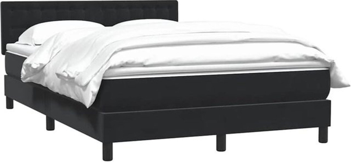 vidaxl Boxspringbett mit Matratze in Schwarz aus Samt, B/T/H: 160 x 210 cm - Bild 1