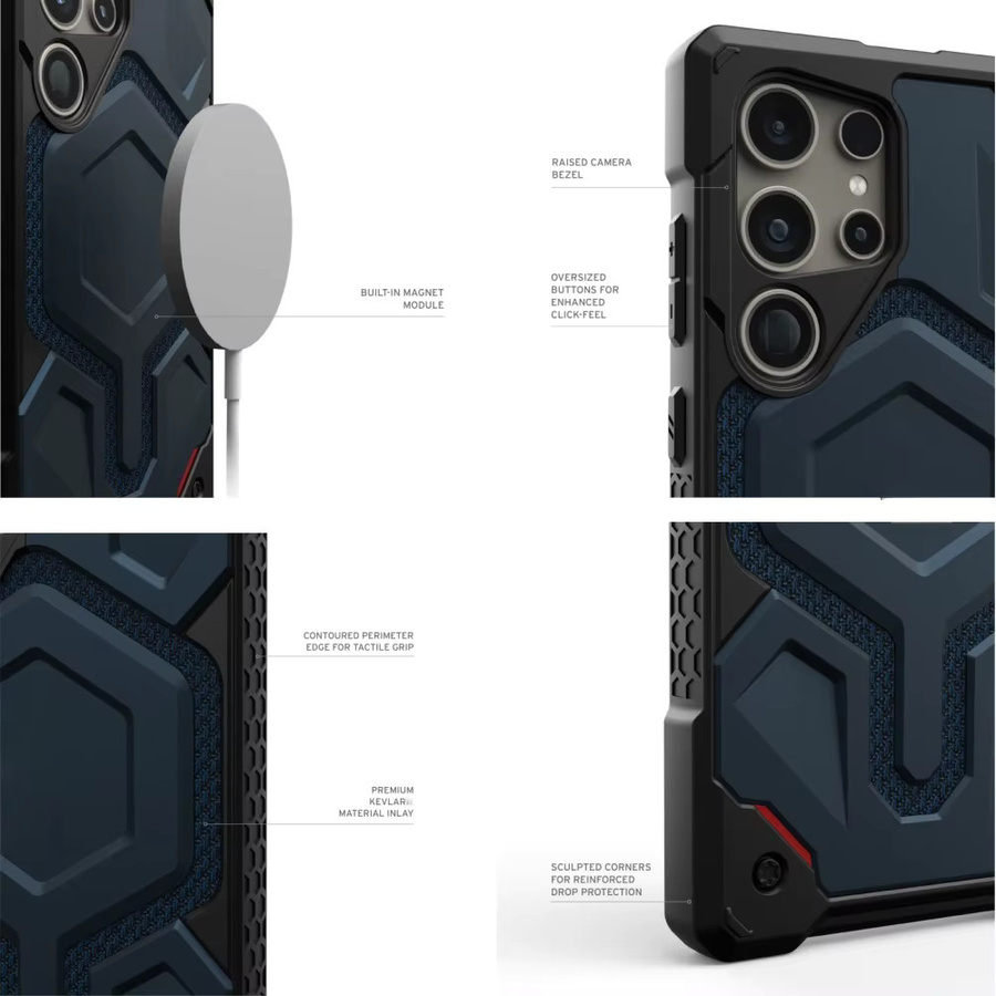 Stoßfeste Magnet-Handyhülle im Militär-Design für Samsung Galaxy S26 Ultra S25 S24 S23 Plus, Blau - Bild 1